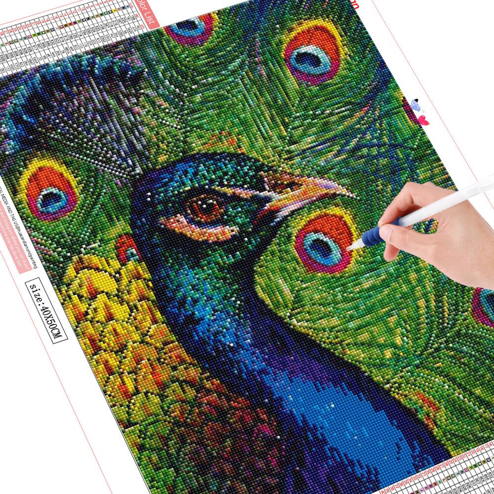 Peacock Head - Diamond Painting Kit – Stiylo, image size:1000x1000
