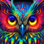 Owl Rainbow Splendor - Diamond Painting Kit