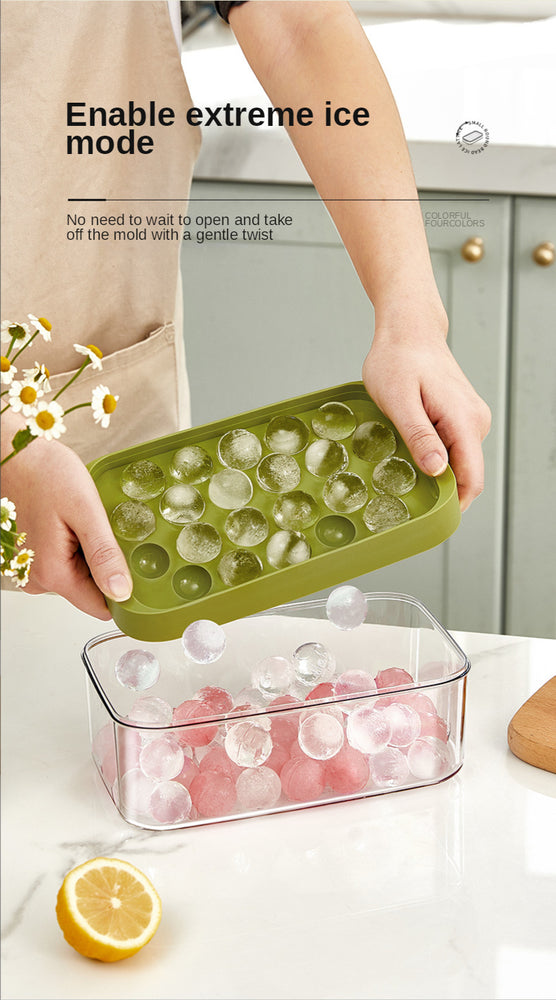 2 In 1 Ice Cube Trays & Ice Cube Storage Container Box