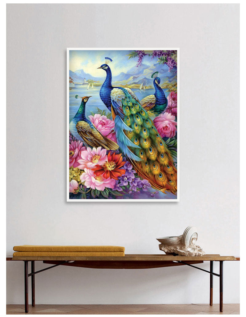 Peacock Beauty Diamond Painting Kit, Bird Diamond Painting Kit