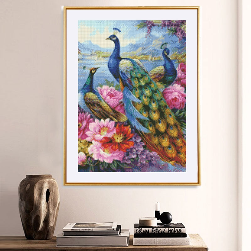 Peacock Beauty Diamond Painting Kit, Bird Diamond Painting Kit