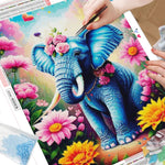 Flower Elephant - Diamond Painting Kit