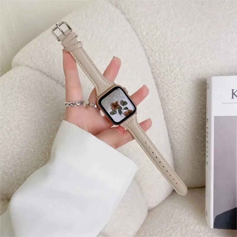 Slim Leather Apple Watch Strap