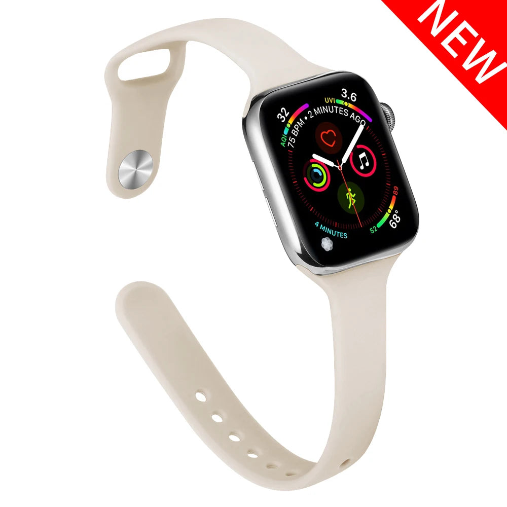 Slim Silicone Strap For Apple Watch Band