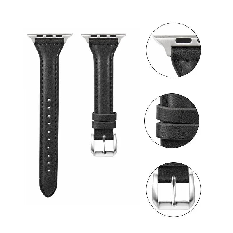 Slim Leather Apple Watch Strap