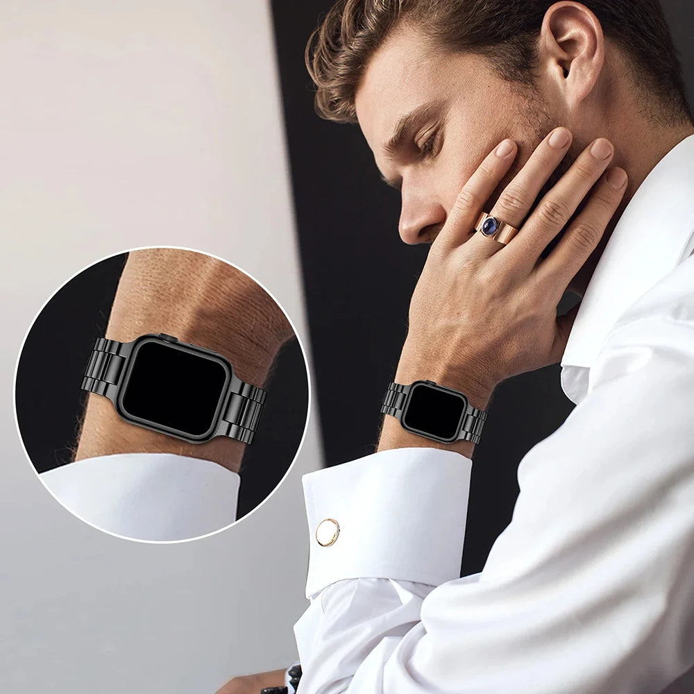 Stainless Steel Bracelet Men's Apple Watch Strap