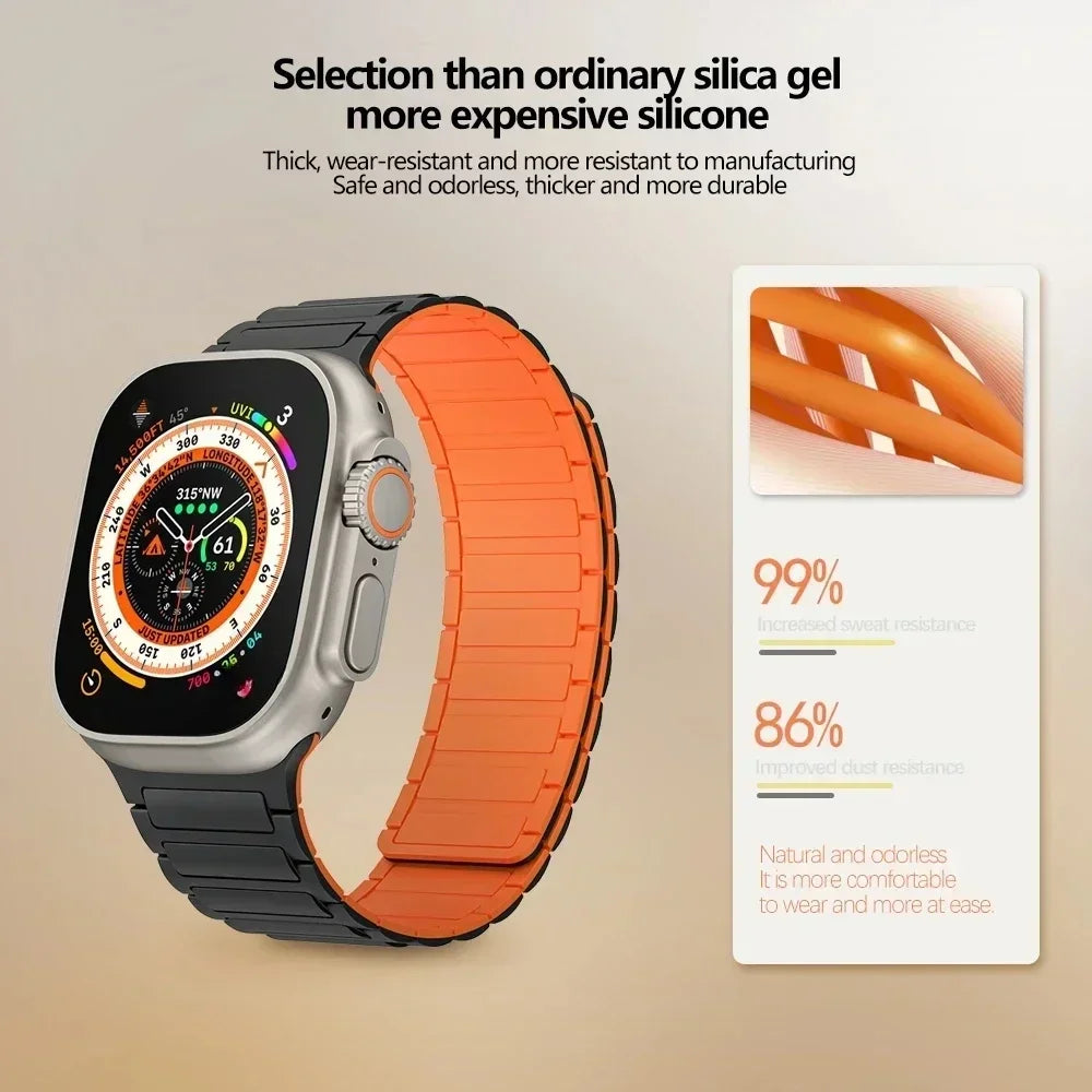 Magnetic Loop Silicone Strap or Apple Watch