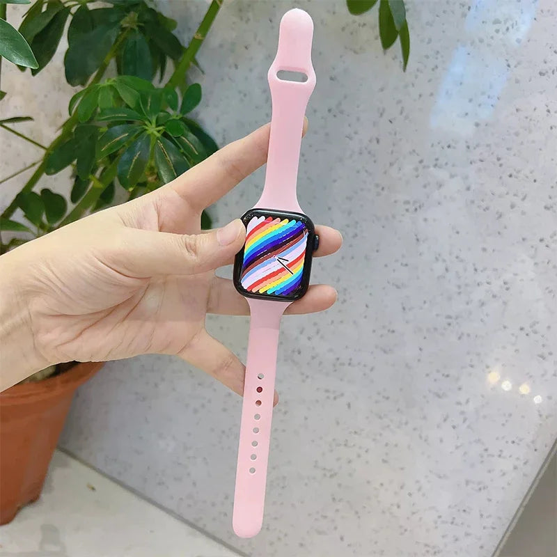 Slim Silicone Strap For Apple Watch Band