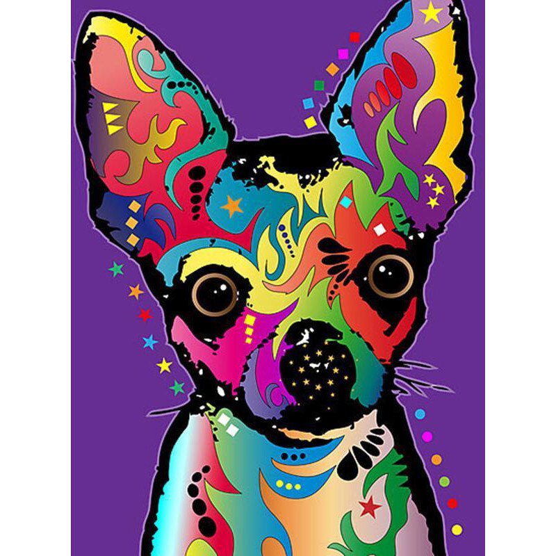 Colorful Chihuahua Dog - Diamond Painting Kit