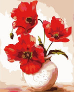 Red Flower Glory - Paint By Number Kit
