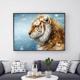 Tiger Snowfall - Diamond Painting Kit