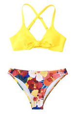 Bow Floral Bikini Set Two piece Swimsuit