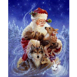 Santa With Animals - Diamond Painting Kit