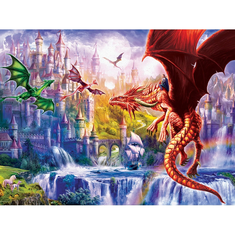 Dragons In Sky- Diamond Painting Kit