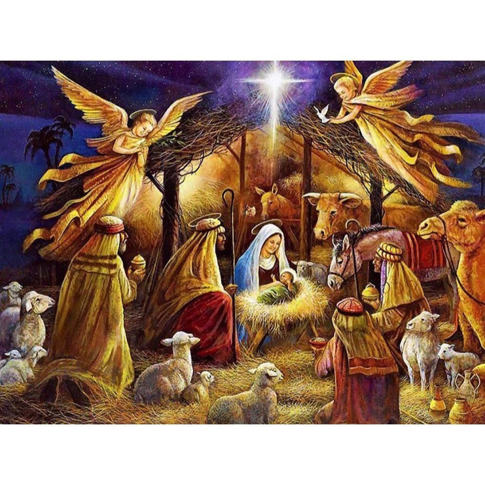 Visiting Baby Jesus - Diamond Painting Kit