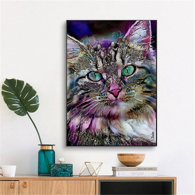 5D DIY Animal Diamond Painting Cat Full Square Diamond Art Embroidery  Mosaic Handmade Home Decoration
