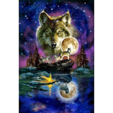 Wolf On Rocks - Diamond Painting Kit