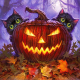 Halloween Cats - Diamond Painting Kit