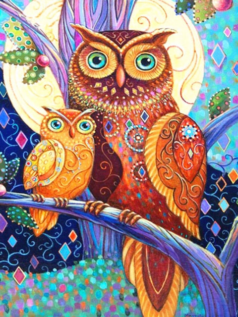 Owl & Youngling - Diamond Painting Kit