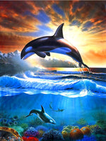 Sunrise Dolphin - Diamond Painting Kit