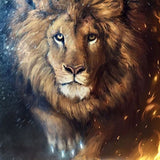 Lion On Fire - Diamond Painting Kit