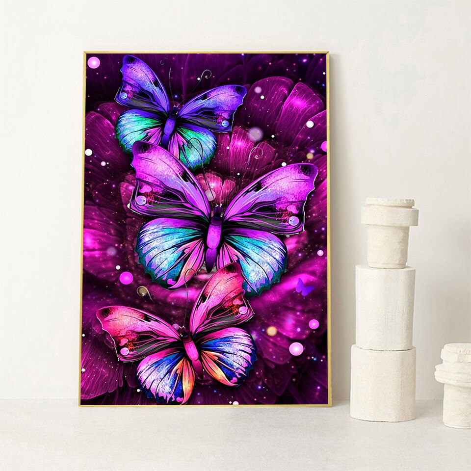 Triple Butterfly - Diamond Painting Kit