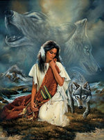 Relaxing With Wolf - Diamond Painting Kit