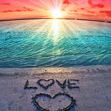 Sunrise Hearts Love On Beach - Diamond Painting Kit