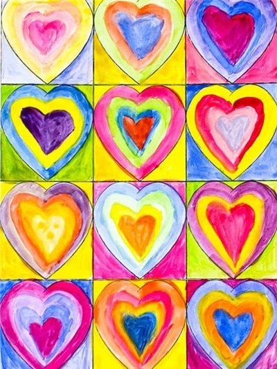 Cube Hearts - Diamond Painting Kit