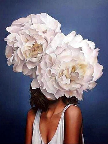 Twin Flower Hat Woman- Diamond Painting Kit