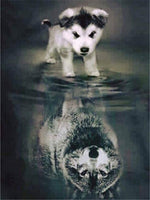 Wolf Reflection - Diamond Painting Kit