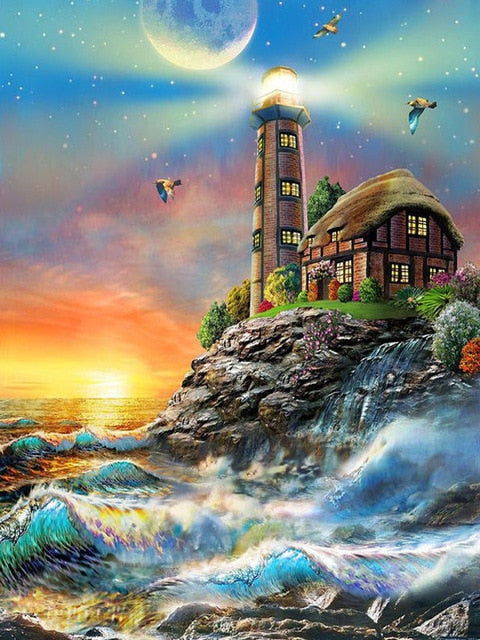 Illuminated Lighthouse- Diamond Painting Kit