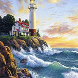 Waves Lighthouse- Diamond Painting Kit