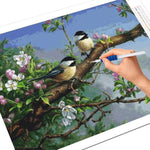 Sparrows On Branch - Diamond Painting Kit