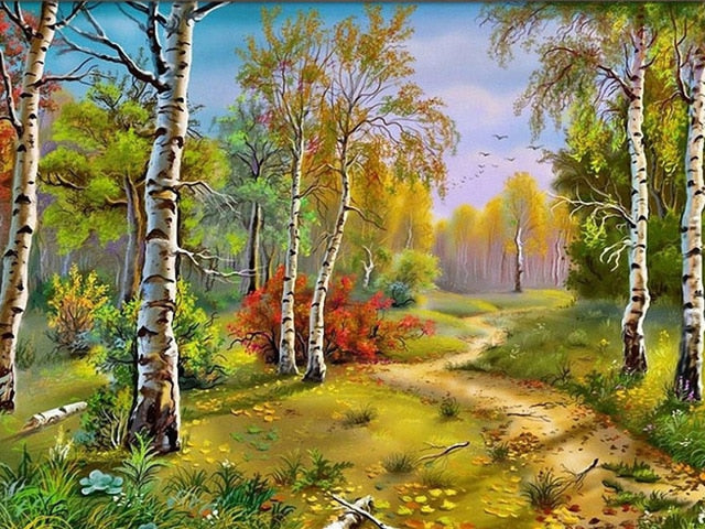 Path In The Woods - Diamond Painting Kit