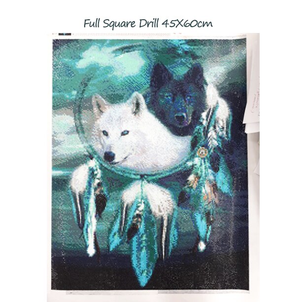 Black & White Wolves - Diamond Painting Kit