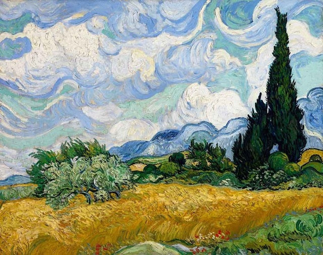 Vincent van Gogh " Wheatfield with Cypresses" - Diamond Painting Kit