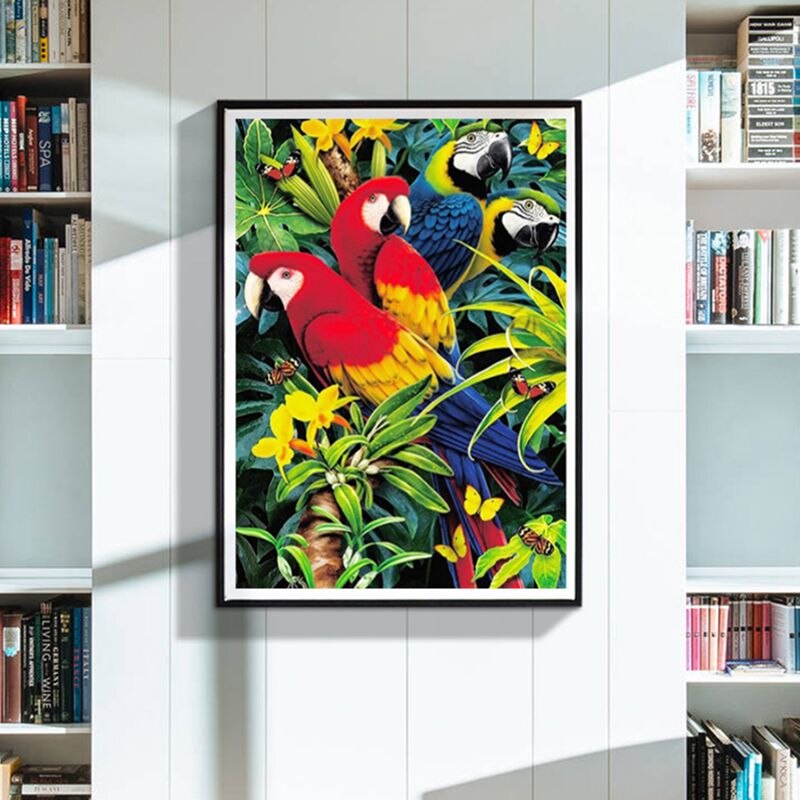 Vibrant Parrots - Diamond Painting Kit