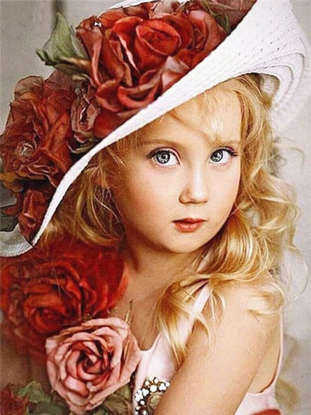 Flower Hat Girl- Diamond Painting Kit