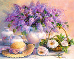Purple Flowers - Diamond Painting Art
