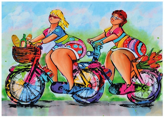 Women Cycling - Diamond Painting Kit