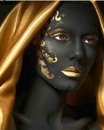 Golden Black Beautiful Woman - Paint By Number Kit