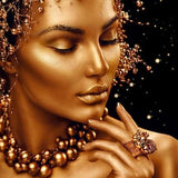 Golden African Woman - Diamond Painting Kit
