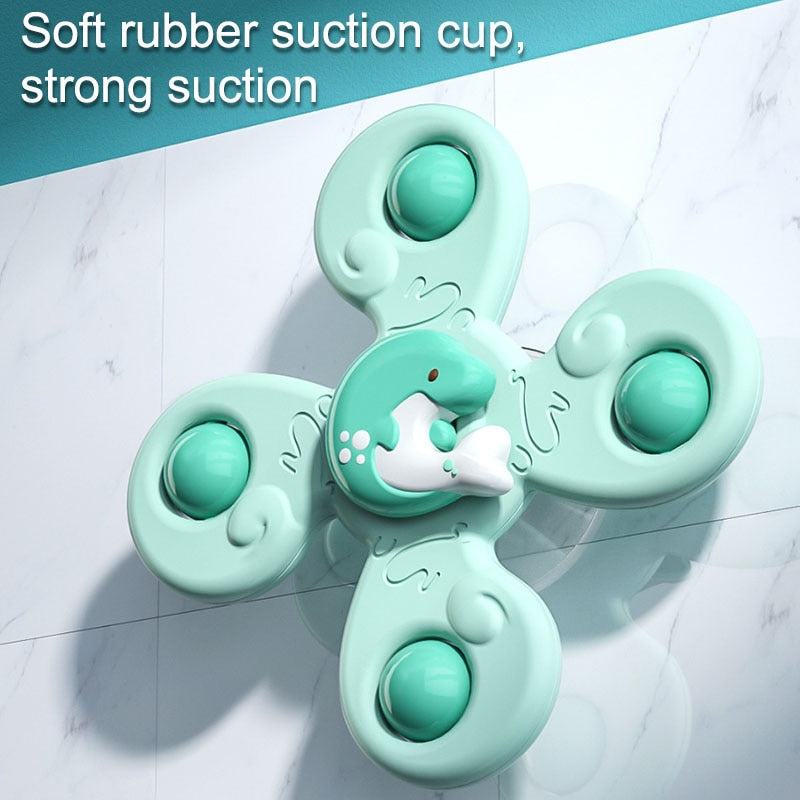 Montessori Baby Bath Sucker Spinner Suction Cup Toy