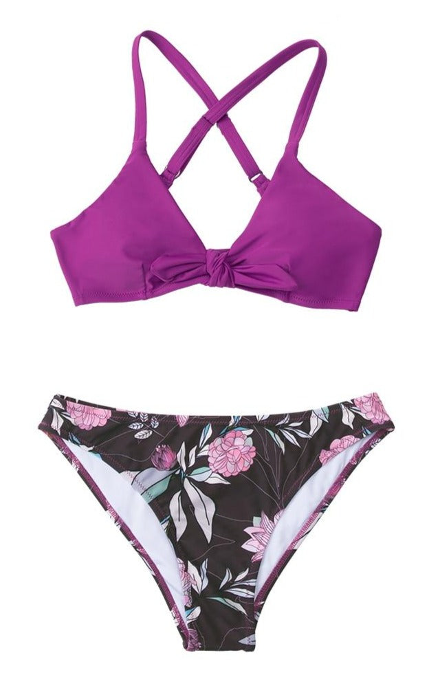 Bow Floral Bikini Set Two piece Swimsuit
