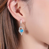 925 Stamp Silver Crystal Heart Earrings