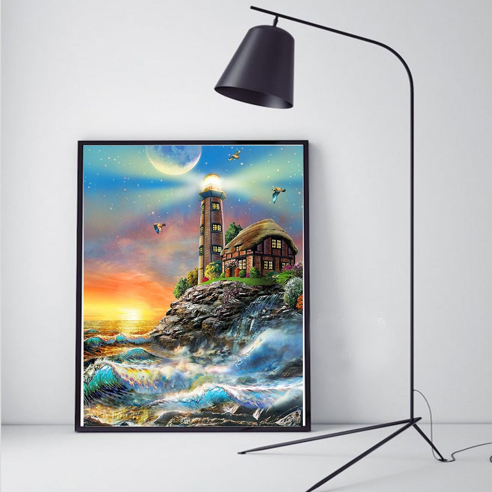 Illuminated Lighthouse- Diamond Painting Kit