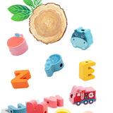 Kids Montessori Wooden Lacing DIY Toy