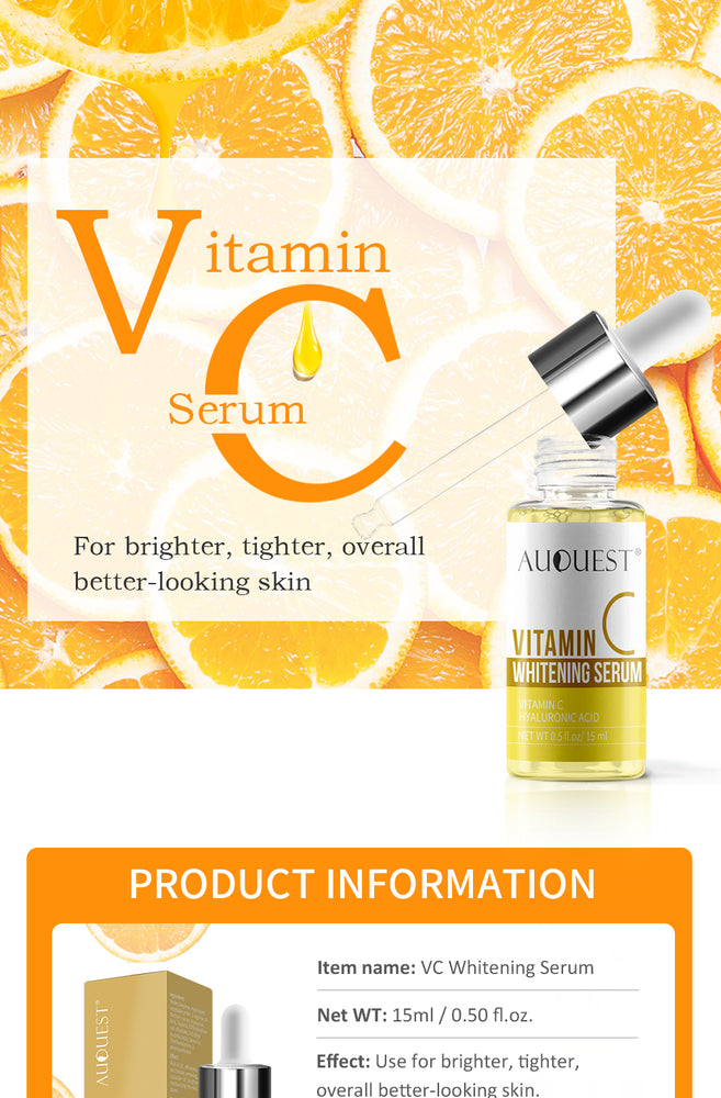 Vitamin C Whitening Face Serum  To Lighten Dark Spots Brightening Remove Freckle Speckle Acne Scars Esence Repair