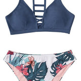 Floral Strappy Bikini Sets Swimsuit